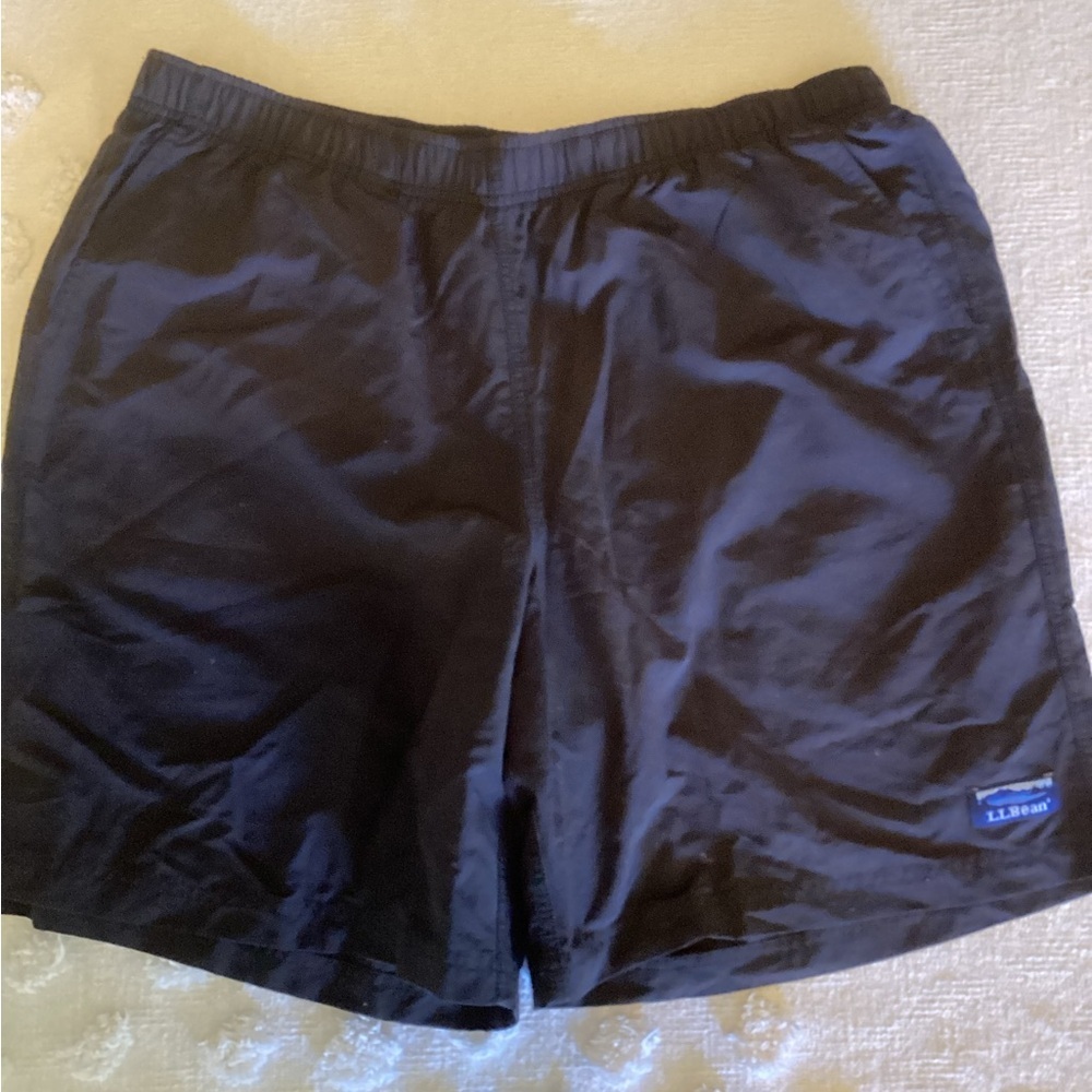 LL Bean Mens Black swimming trunks -SZ L
DRAWSTRING POCKETS
@-B1